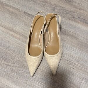 H&M Cream Pointed Slingback Heels